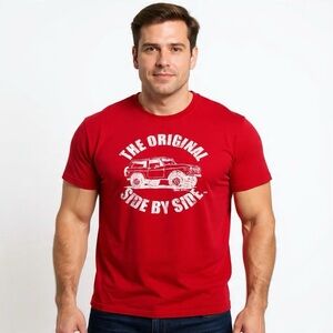 Port & Co “The Original Side by Side” Graphic Tee Red Sz L